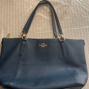Coach NAVY Leather Tote